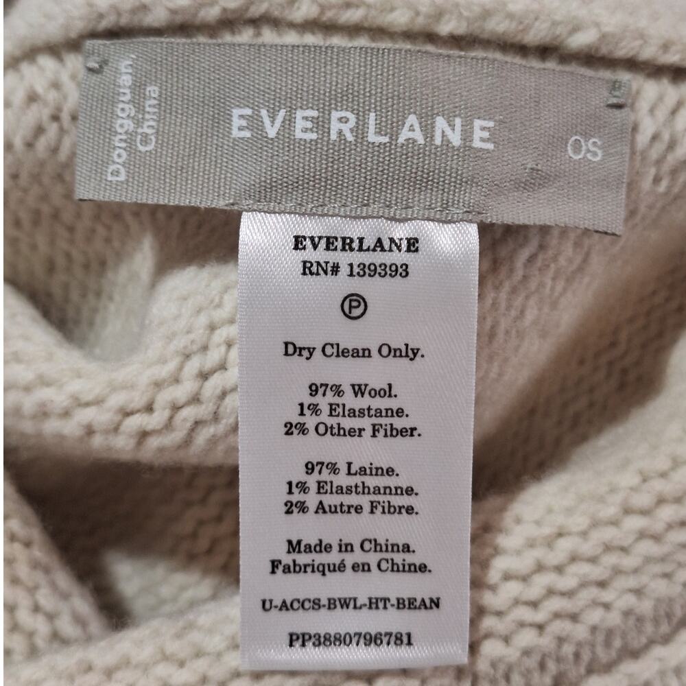 Everlane Cabin Beanie Women's OSFM Cream 97% Wool Cozycore Winter Outdoors - Picture 2 of 7